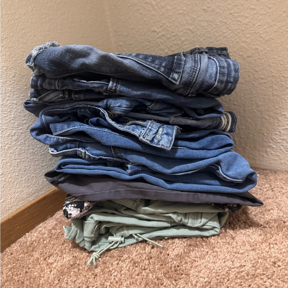 Stack of Denim and Casual Pants